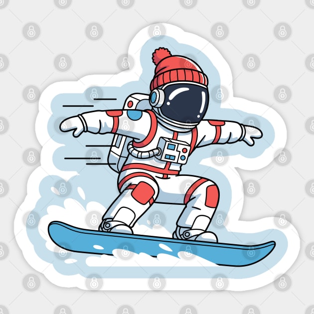 Cute Snowboarding Astronaut Sticker by enrynz